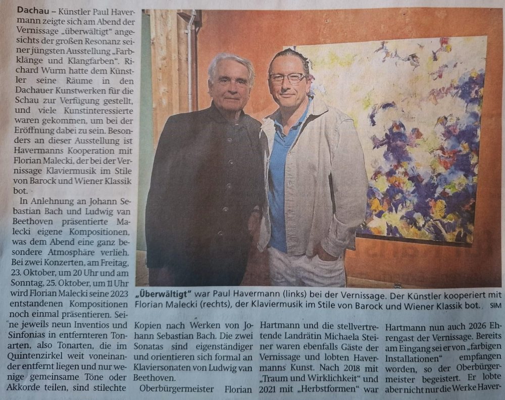 Presseartikel in der Zeitung (Ausschnitt)